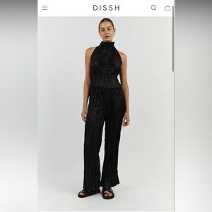 DISSH Wide Leg Crinkle Pant, Black Size 4